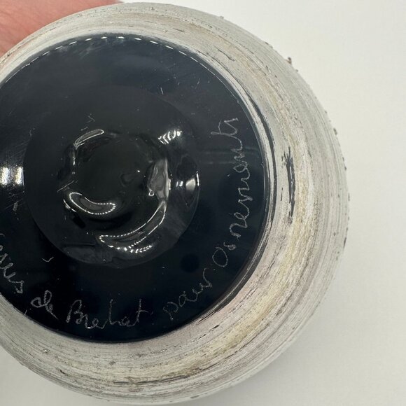 Art Glass Bowl Hand Blown Brehat France Signed Smoke Gray Silver Artsian Made - Picture 8 of 10